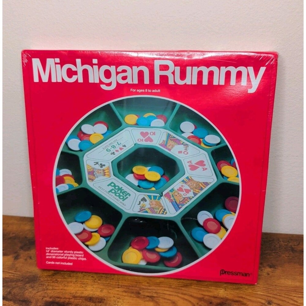 Michigan Rummy Board Game Pressman Brand New Factory Sealed Plastic Board Chips